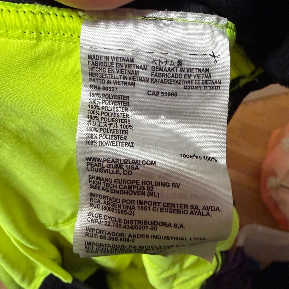 Men’s pearl Izumi bright yellow cycling jersey sz XXL biking activewear reflectv - Picture 8 of 9